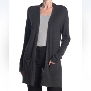 T Tahari | Cashmere Blend Pocket Cardigan | Charcoal | Size S